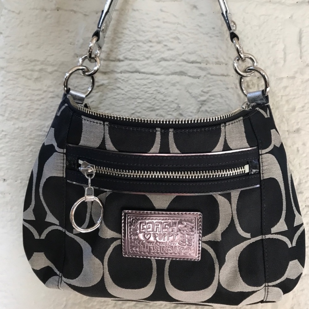 Coach Poppy Signature Sateen Jazzy Hobo Purse